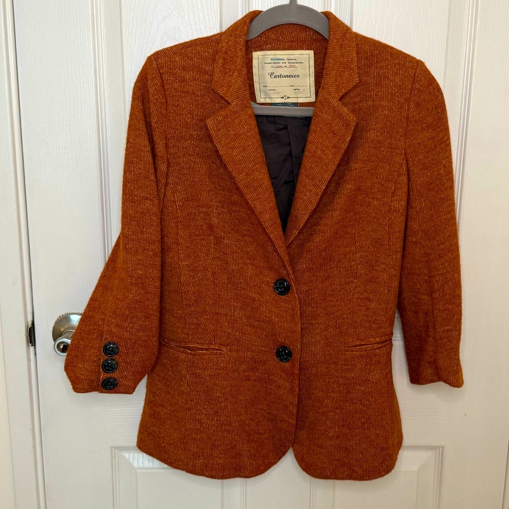 Women's Cartonnier Rust Sweater Blazer
